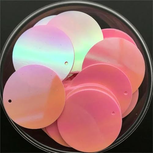10 mm 15 mm 20 mm 25 mm 30 mm PVC, flache, runde, lose Pailletten, zum Nähen, für Hochzeiten, Bastelzubehör mit 1 seitlichem Loch, AB Pink, 15 mm, 180 Stück, 10 g von OXFYY