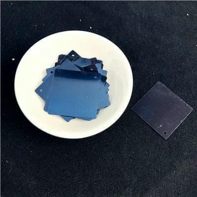 100 Stück/Los 30 mm große quadratische Pailletten, flache lose PVC-Pailletten für Damenbekleidung, Nähzubehör mit 1 Loch, Dunkelmarineblau von OXFYY