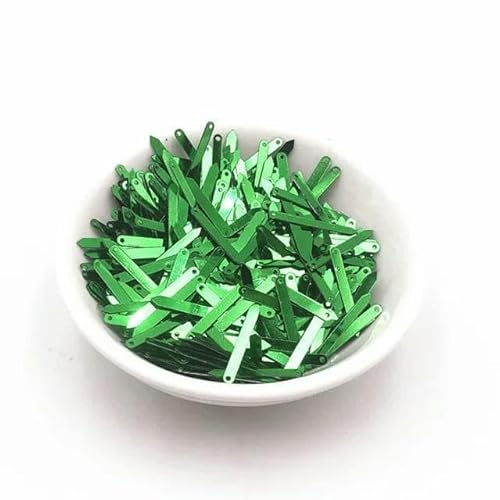 100 Stück/Packung 3 x 20 mm rechteckige Pfeilspitzen-Pailletten, PVC-Pailletten, Nähen, Hochzeit, Basteln, DIY, Lentejuelas, Kleidungszubehör, Grün, 3 x 20 mm von OXFYY