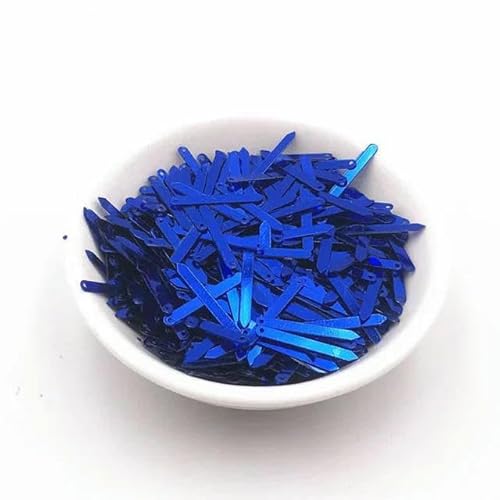 100 Stück/Packung 3 x 20 mm rechteckige Pfeilspitzen-Pailletten, PVC-Pailletten, Nähen, Hochzeit, Basteln, DIY, Lentejuelas, Kleidungszubehör, königsblau, 3 x 20 mm von OXFYY
