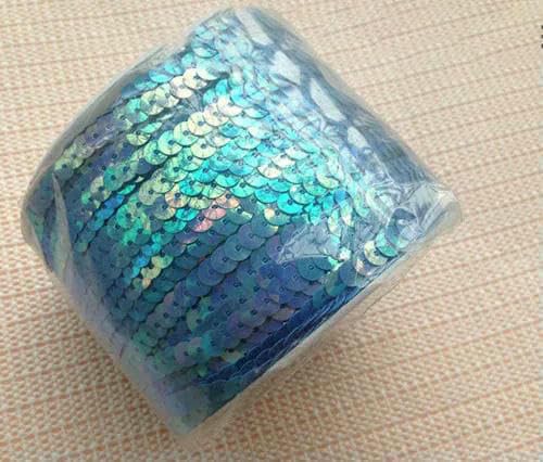 100 Yards loser Durchmesser, runde, flache Pailletten, 6 mm, zum Aufnähen von Besätzen für Bastelarbeiten, Stoffaccessoires, Schmuck, Dekoration, 5–6 mm, 10 Yards von OXFYY