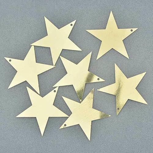 100 g 75 x 50 mm Blatt-PVC-Nähen, große Pailletten, flache, Scrapbooking-Pailletten für Heimdekoration, DIY-Bastelarbeiten, 60 mm goldener Stern 100 g 75 x 50 mm Blatt-PVC-Nähen, große Pailletten, flache, Scrapbooking-Pailletten für Heimdekoration, DIY-Bastelarbeiten, 60 mm goldener Stern von OXFYY