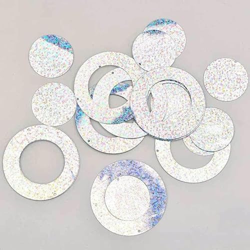 100 g 75 x 50 mm Blatt-PVC-Nähen, große Pailletten, flache, Scrapbooking-Pailletten für Heimdekoration, DIY-Basteln, 50 mm, Silber 2, Kreis 100 g 75 x 50 mm Blatt-PVC-Nähen, große Pailletten, flache, Scrapbooking-Pailletten für Heimdekoration, DIY-Basteln, 50 mm, Silber 2, Kreis von OXFYY