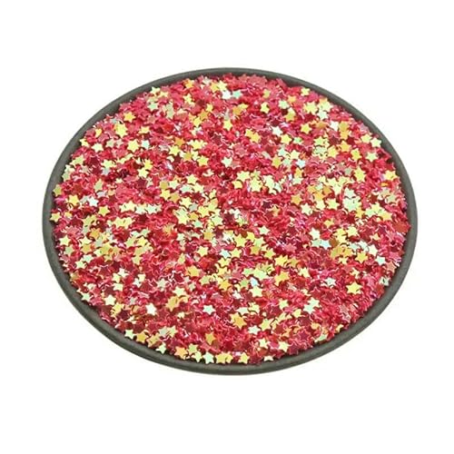 20 Gramm/Packung, 2,5 mm, Mini-Stern-Pailletten, geeignet für Nagelkunst, Hochzeitsdekoration, Konfetti, DIY-Bastelkleidung, Nähzubehör, Rot, 2,5 mm (20 g) von OXFYY