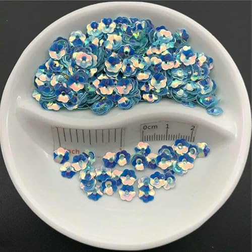 20 g, 5 mm, 6 mm, 8 mm, Cup Plum Blossom, lose goldene Pailletten, zum Nähen von Kleidern, Schuhen/Hüten/Kinderkleidung, DIY-Zubehör – Goldblau – 150 g, 6 mm von OXFYY