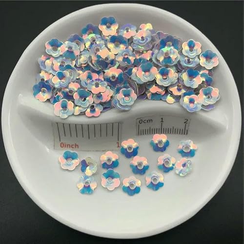 20 g, 5 mm, 6 mm, 8 mm, Cup Plum Blossom, lose goldene Pailletten, zum Nähen von Kleidern, Schuhen/Hüten/Kinderkleidung, DIY-Zubehör – Goldweiß – 150 g, 8 mm von OXFYY