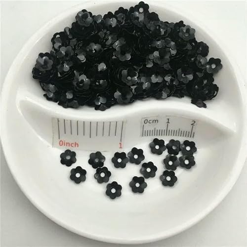 20 g, 5 mm, 6 mm, 8 mm, Cup Plum Blossom, lose goldene Pailletten, zum Nähen von Kleidern, Schuhen/Hüten/Kinderkleidung, DIY-Zubehör – Schwarz – 150 g, 8 mm von OXFYY