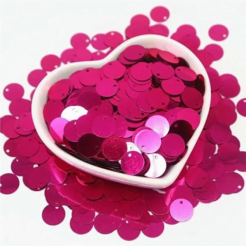 20 g/Los Pailletten 10/15/20/25/30 mm PVC, flach, rund, lose Pailletten, zum Nähen, Hochzeit, Bastelzubehör, Para Coser-Rose-Rot-25 mm, 20 von OXFYY