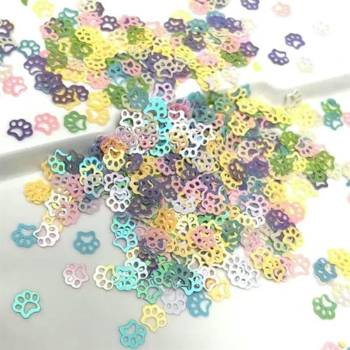 20 g 5 x 8 mm Knochengold-Mix, lose Pailletten, Basteln, Nähen, Damen, Kinder, DIY, Bastelfüller, Kleidungszubehör, 7 mm Bärentatze AB, 150 g von OXFYY