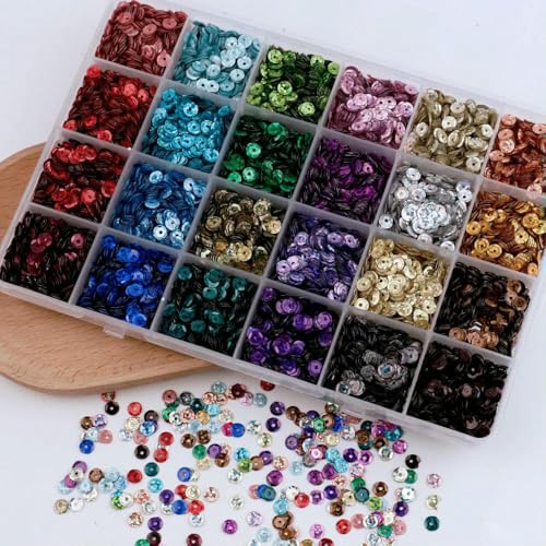 24 Farben Helle Pailletten Runde Flatback Konfetti Pailletten Nähen Hochzeitskleid DIY Bastelzubehör-S1 24 Farben Helle Pailletten Runde Flatback Konfetti Pailletten Nähen Hochzeitskleid DIY Bastelzubehör-S1 von OXFYY
