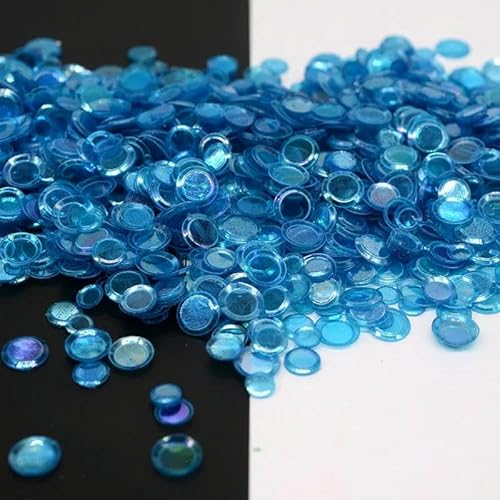 2500 Stück (50 g)/Los 4/5/6 mm Tasse, rund, ohne Loch, lose Pailletten, Glitzer, Paillette, Nähen, Hochzeit, Konfetti, Basteln, Kinder, DIY, Blau ab, von OXFYY