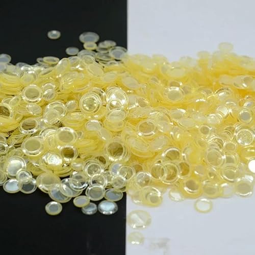 2500 Stück (50 g)/Los 4/5/6 mm Tasse, rund, ohne Loch, lose Pailletten, Glitzer, Paillette, Nähen, Hochzeit, Konfetti, Basteln, Kinder, DIY, Ölgelb, von OXFYY