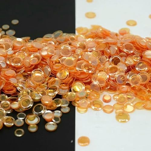 2500 Stück (50 g)/Los 4/5/6 mm Tasse, rund, ohne Loch, lose Pailletten, Glitzer, Paillette, Nähen, Hochzeit, Konfetti, Basteln, Kinder, DIY, Ölorange von OXFYY