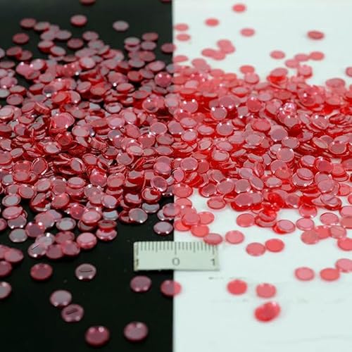 2500 Stück (50 g)/Los 4/5/6 mm Tasse, rund, ohne Loch, lose Pailletten, Glitzer, Paillette, Nähen, Hochzeit, Konfetti, Basteln, Kinder, DIY, Ölrot, g von OXFYY