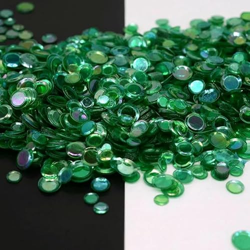 2500 Stück (50 g)/Los 4/5/6 mm Tasse, rund, ohne Loch, lose Pailletten, Glitzer, Paillette, Nähen, Hochzeit, Konfetti, Basteln, Kinder, DIY, dunkelgr von OXFYY