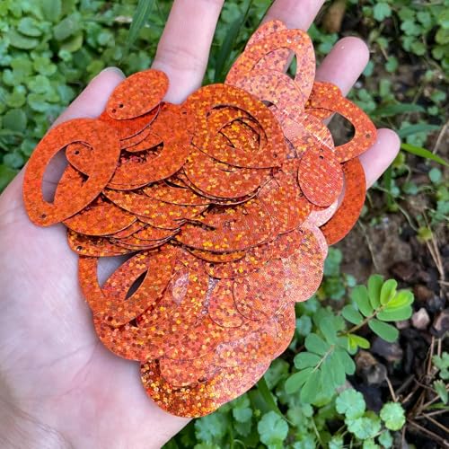 28 * 38 mm Großhandel Große Größe Hohle Eiertropfen Große ovale Pailletten zum Nähen von Bekleidungszubehör L-Pailletten Tanzkleidung DIY-L Orange-1000 g von OXFYY
