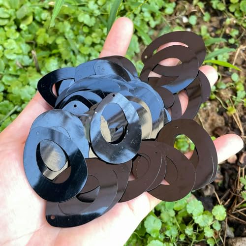 28 x 38 mm, Großhandel, große, hohle Eiertropfen, große, ovale Pailletten zum Nähen von Kleidungsstücken, Zubehör, L-Pailletten, Tanzkleidung, DIY, schwarz, 50 g von OXFYY