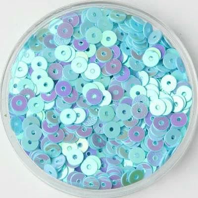 3,0 mm, 4,0 mm, 5 mm, 6 mm, flache, runde, lose PVC-Pailletten, Nähhandwerk für Hochzeitsdekoration, Kleidungsstück, Kleider, Schuhkappen, DIY-Zubehör, AB Hellblau, 6 mm, 720 Stück, 1 von OXFYY