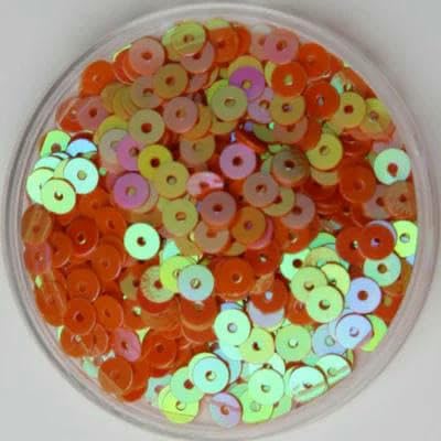 3,0 mm, 4,0 mm, 5 mm, 6 mm, flache, runde, lose PVC-Pailletten, Nähhandwerk für Hochzeitsdekoration, Kleidungsstück, Kleider, Schuhkappen, DIY-Zubehör, AB Orange, 4,0 mm, 2000 Stück, von OXFYY