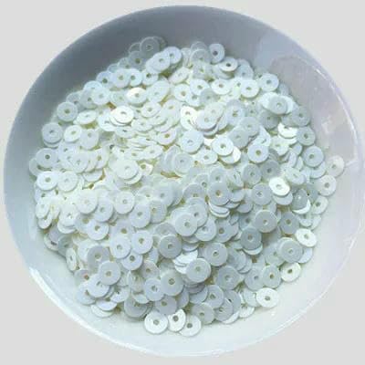 3,0 mm, 4,0 mm, 5 mm, 6 mm, flache, runde, lose PVC-Pailletten, zum Nähen, Basteln für Hochzeitsdekoration, Kleidungsstücke, Kleider, Schuhkappen, DIY-Zubehör, Milchweiß, 6 mm, 720 St von OXFYY