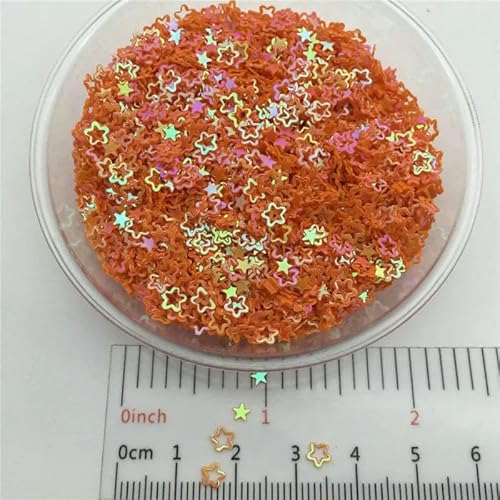 3,0 mm Hohlstern P PVC lose Pailletten Glitzer Pailletten für Nail Art Maniküre, Hochzeitskonfetti, Zubehör für Ornamente/Bastelarbeiten-P AB Orange- 3,0 mm Hohlstern P PVC lose Pailletten Glitzer Pailletten für Nail Art Maniküre, Hochzeitskonfetti, Zubehör für Ornamente/Bastelarbeiten-P AB Orange- von OXFYY