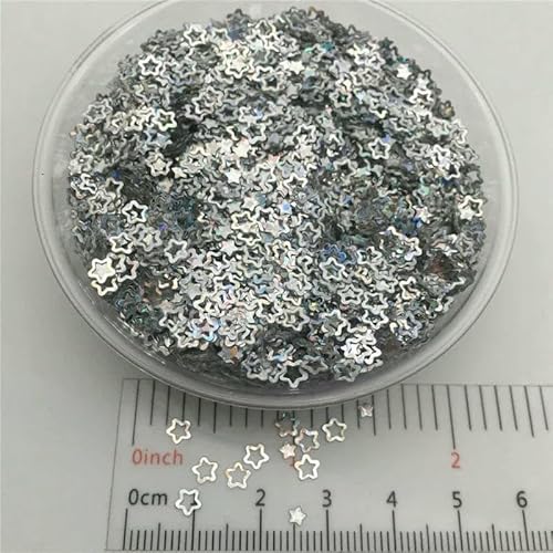 3,0 mm Hohlstern P PVC lose Pailletten Glitzer Pailletten für Nail Art Maniküre, Hochzeitskonfetti, Zubehör für Ornamente/Bastelarbeiten-P Silber-20g 3,0 mm Hohlstern P PVC lose Pailletten Glitzer Pailletten für Nail Art Maniküre, Hochzeitskonfetti, Zubehör für Ornamente/Bastelarbeiten-P Silber-20g von OXFYY