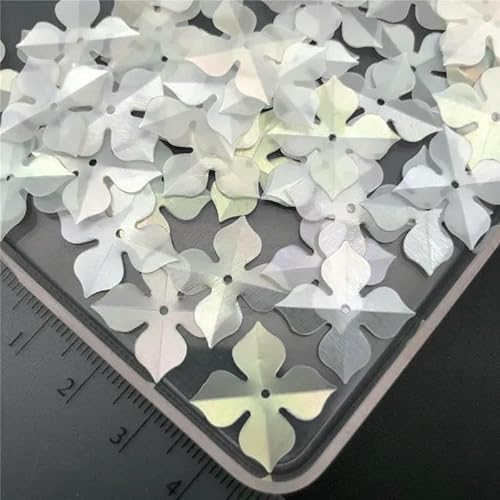 30 g 10 mm 20 mm Windmühlen-Tetrafolium, matte lose Pailletten zum Nähen, für Schuhe, Hüte, Kinder, DIY, Bastelzubehör, Großhandel, 20 mm, mattes Weiß, B-30 g von OXFYY