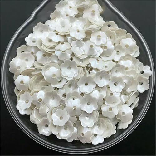 30 g 5 mm 6 mm 8 mm Cup Plum Blossom Lose Pailletten zum Nähen, Schuhe, Hüte, Kinder-DIY, Bastelzubehör, Großhandel-Ölweiß-6 mm 150 g von OXFYY
