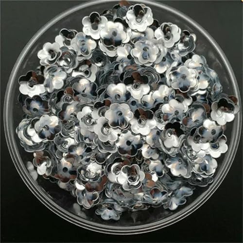 30 g 5 mm 6 mm 8 mm Cup Plum Blossom Lose Pailletten zum Nähen, Schuhe, Hüte, Kinder-DIY, Bastelzubehör, Großhandel-Silber-5 mm 30 g von OXFYY