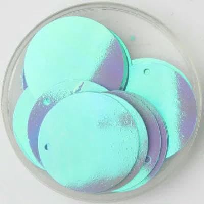 30 mm Pailletten zum Basteln, große runde Pailletten mit 1 Seitenloch, DIY-Nähzubehör, AB Hellblau, 30 mm, 10 g, 40 Stück von OXFYY