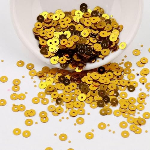 4,0 mm 5 mm 6 mm PVC-Pailletten mit rundem Loch, silberne Unterseite, Perlen, DIY, handgenäht, bestickt, lose Perlen-Pailletten, Punkt -YDJG05-5 mm 1500 Stück von OXFYY