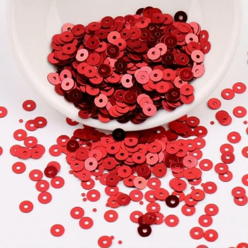 4,0 mm 5 mm 6 mm PVC-Pailletten mit rundem Loch, silberne Unterseite, Perlen, DIY, handgenäht, bestickt, lose Perlen-Pailletten, Punkt -YDJG23-4,0 mm 2000 Stück von OXFYY