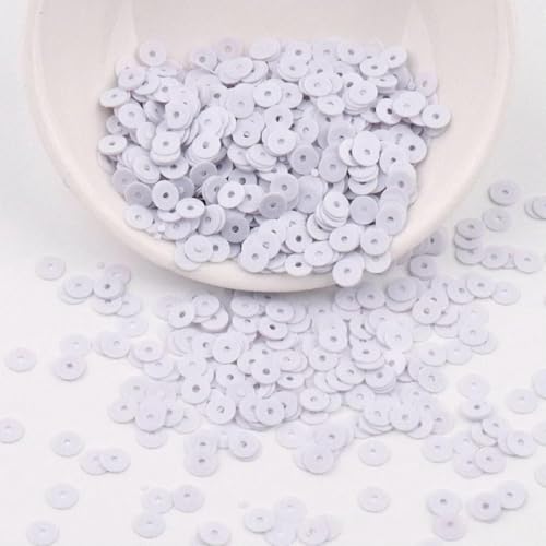 4,0 mm 5 mm 6 mm PVC-Pailletten mit rundem Loch, silberne Unterseite, Perlen, DIY, handgenäht, bestickt, lose Perlen-Pailletten, Punkt -YDJG25-4,0 mm 2000 Stück von OXFYY