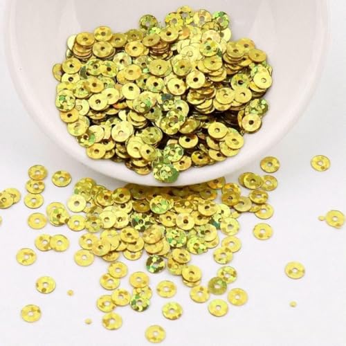 4,0 mm 5 mm 6 mm PVC-Pailletten mit rundem Loch, silberne Unterseite, Perlen, DIY, handgenäht, bestickt, lose Perlen-Pailletten, Punkt -YDJG28-4,0 mm 2000 Stück von OXFYY