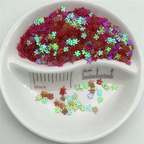 4,0 mm lose PVC-Pailletten für Nagelkunst, Maniküre, Hochzeitskonfetti, Zubehör für Ornamente/Bastelarbeiten, AB-Rot, 150 g von OXFYY