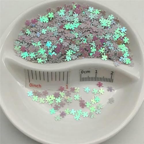 4,0 mm lose PVC-Pailletten für Nagelkunst, Maniküre, Hochzeitskonfetti, Zubehör für Ornamente/Bastelarbeiten, AB-Weiß, 150 g von OXFYY