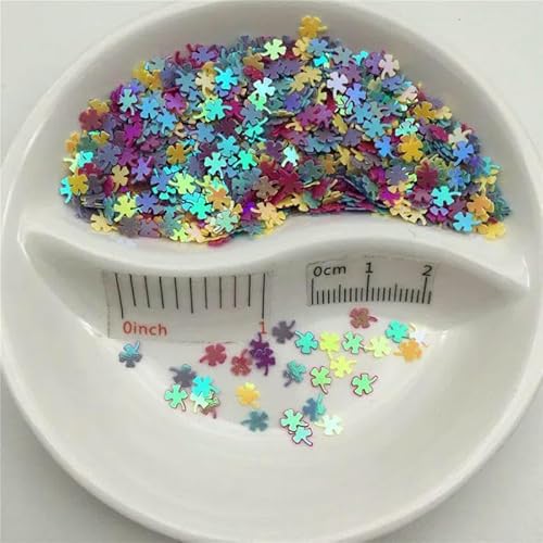 4,0 mm lose PVC-Pailletten für Nagelkunst, Maniküre, Hochzeitskonfetti, Zubehör für Ornamente/Bastelarbeiten – Gelb, Fuchsie, Purpurblau, 150 g von OXFYY