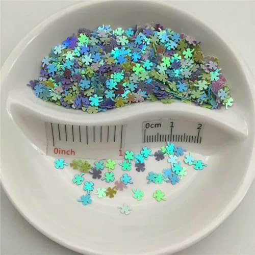 4,0 mm lose PVC-Pailletten für Nagelkunst, Maniküre, Hochzeitskonfetti, Zubehör für Ornamente/Bastelarbeiten – Pur, Blau, Grün, Weiß – 150 g von OXFYY