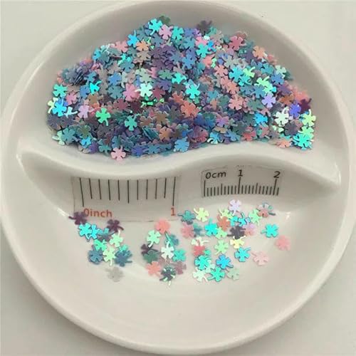 4,0 mm lose PVC-Pailletten für Nagelkunst, Maniküre, Hochzeitskonfetti, Zubehör für Ornamente/Bastelarbeiten – Rosa, Weiß, Blau, Pur – 150 g von OXFYY