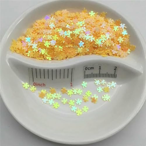 4,0 mm lose PVC-Pailletten für Nailart-Maniküre, Hochzeitskonfetti, Zubehör für Ornamente/Bastelarbeiten, AB-Gelb, 150 g von OXFYY