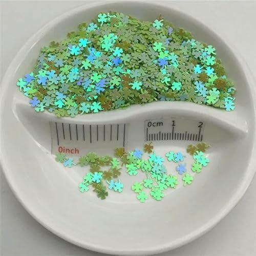 4,0 mm lose PVC-Pailletten für Nailart-Maniküre, Hochzeitskonfetti, Zubehör für Ornamente/Bastelarbeiten, AB-Grün, 150 g von OXFYY