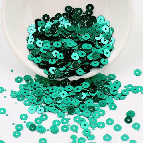 4/5/6 mm kreisförmiges Loch PVC-Paillette silberne Unterseiteperle DIY handgenähte Stickerei Streuperlen-Paillette auf Lager-013-5 mm 1500 Stück von OXFYY