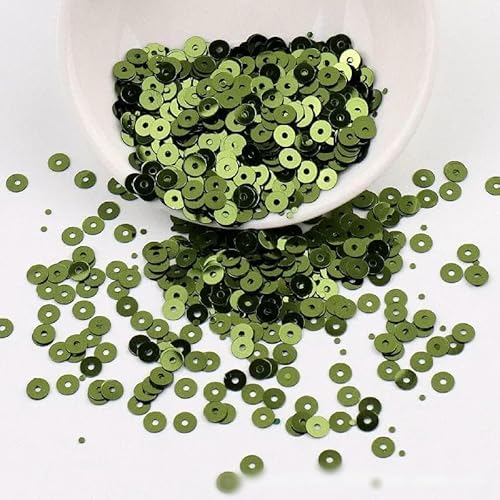 4/5/6 mm kreisförmiges Loch PVC-Paillette silberne Unterseiteperle DIY handgenähte Stickerei Streuperlen-Paillette auf Lager-014-5 mm 1500 Stück von OXFYY
