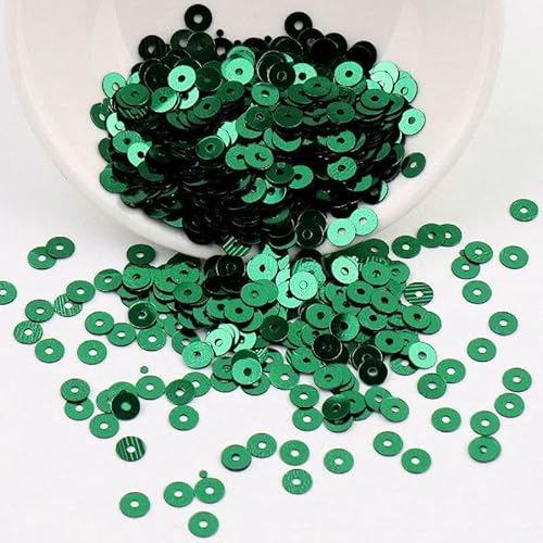 4/5/6 mm kreisförmiges Loch PVC-Paillette silberne Unterseiteperle DIY handgenähte Stickerei Streuperlen-Paillette auf Lager-015-5 mm 1500 Stück von OXFYY