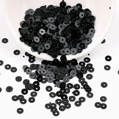 4/5/6 mm kreisförmiges Loch PVC-Paillette silberne Unterseiteperle DIY handgenähte Stickerei Streuperlen-Paillette auf Lager-026-5 mm 1500 Stück von OXFYY