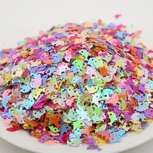40 g Einhorn-Meerjungfrau-Muschel-Katzenpfotenform, lose Pailletten zum Basteln, Glitzer, Nagelkunst-Dekor, Pailletten, DIY-Konfetti, Accessori-Delfin von OXFYY
