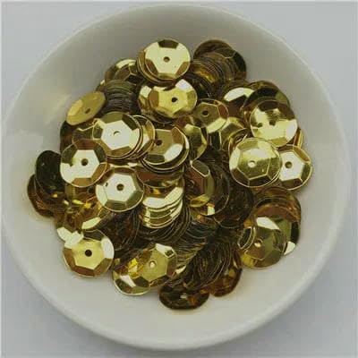 480 Stück/Los (20 g) 10 mm große runde PVC-Pailletten zum Nähen, für Hochzeiten, Bastelarbeiten für Damen, Bekleidungszubehör, Gold von OXFYY