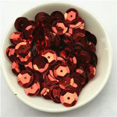 480 Stück/Los (20 g) 10 mm große runde PVC-Pailletten zum Nähen, für Hochzeiten, Bastelarbeiten für Damen, Bekleidungszubehör, Rot von OXFYY