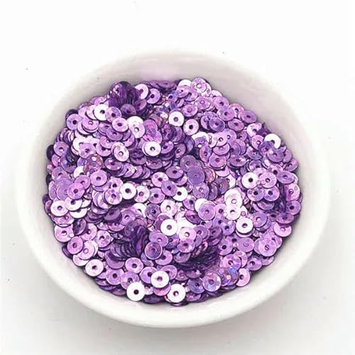 5 g/4,0 mm runde Pailletten, Basteln, Glitzer, Costura, Nähen, Handarbeit, Dekoration, Konfetti, DIY, Lentejuela, Brillos, Paillettes, Zubehör, Hellviolett, 4,0 mm von OXFYY