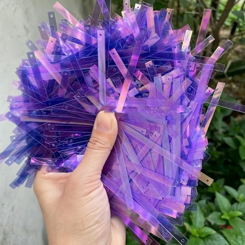 5 x 75 mm rechteckige PET-Pailletten, umweltfreundlich, für Quasten, Showkleidung, rechteckig, lang, 1 Loch, dekorative Pailletten für Hochzeiten, lila, 500 g 5 x 75 mm rechteckige PET-Pailletten, umweltfreundlich, für Quasten, Showkleidung, rechteckig, lang, 1 Loch, dekorative Pailletten für Hochzeiten, lila, 500 g von OXFYY